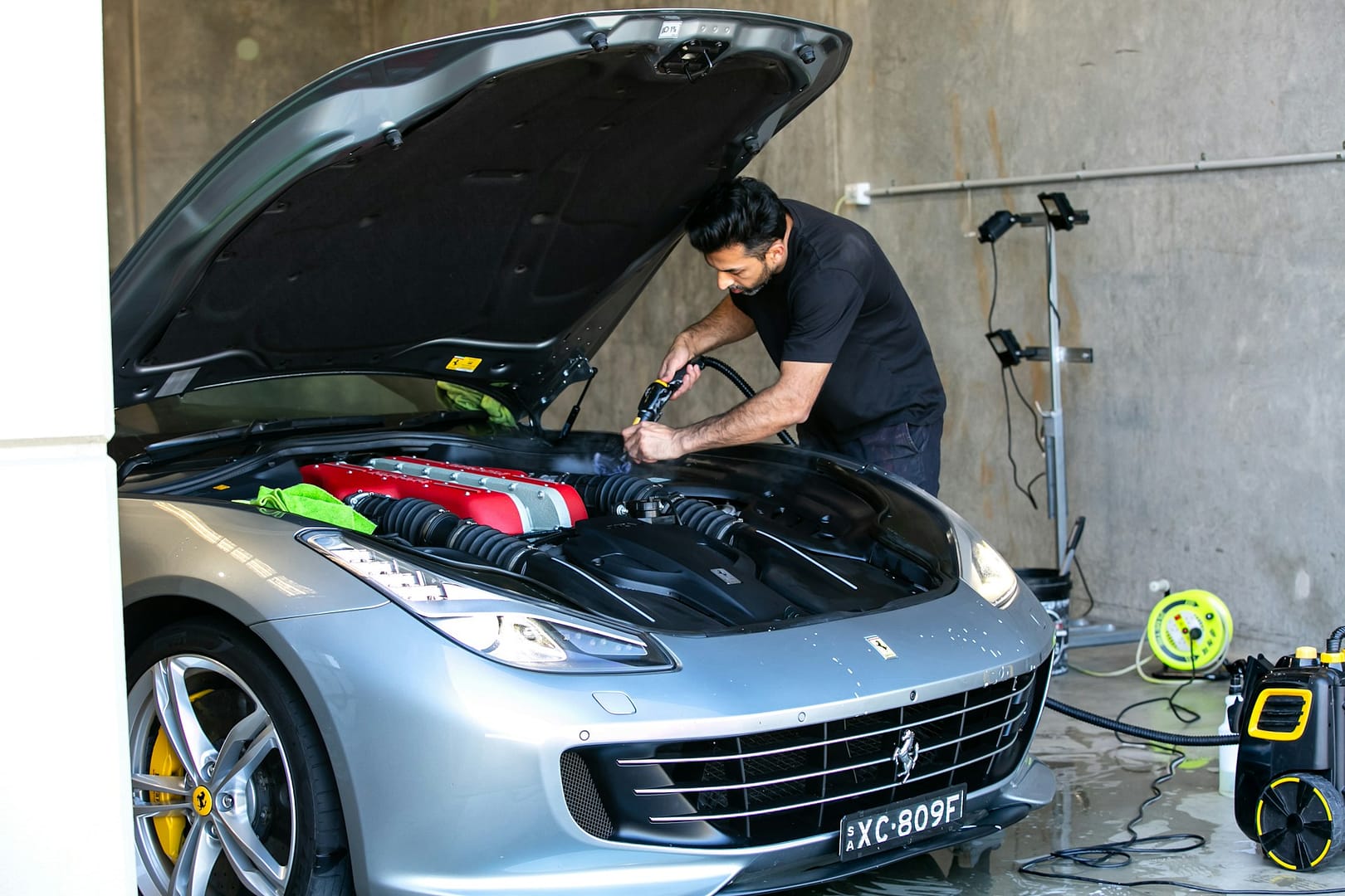 Vehicle being inspected for recurring mechanical issues under warranty